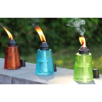 Seraphic Citronella Table Top Torches For Outdoor Patio 16Oz Decorative Glass Torch Citronella Oil Candles For Outside Deck Ga