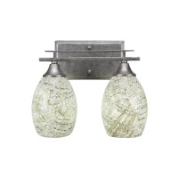 Uptowne 2 Light Bath Bar Shown In Aged Silver Finish With 5