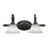 Elegante 2 Light Bath Bar Shown In Dark Granite Finish With 7 White Muslin Glass