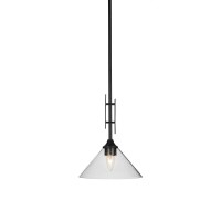 Uptowne 1 Light Mini Pendant Shown In Dark Granite Finish With 10 Clear Bubble Glass