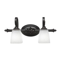 Elegante 2 Light Bath Bar Shown In Dark Granite Finish With 4.5 White Muslin Glass