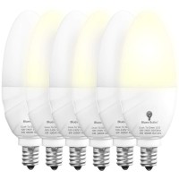 6 Pack Bluex Dusk To Dawn Led Bulbs, 6W E12 Base Light Bulb - 65W Equivalent - 3000K Warmlight White - Smart Light Sensor Candelabra Bulb, Home Security Indoor, Outdoor, Driveway, Yard, Porch Lighting