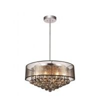 9 Light Drum Shade Chandelier With Chrome Finish