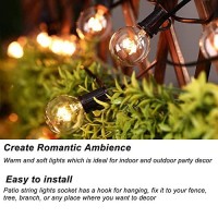 Abeja Outdoor String Light 100 Ft G40 Patio Lights With 105 Edison Glass Bulbs E12 Socket Base (5 Spare) Globe Clear Hanging Lights For Backyard Balcony Deck Party Decor, Not Connectable, Black