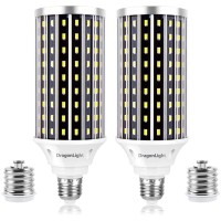 50W Super Bright Led Corn Light Bulbs(400 Watt Equivalent) - E26/E39 Mogul Base Led Bulbs - 6500K Daylight 5000 Lumens For Large Area Lighting [Twin Value Pack]