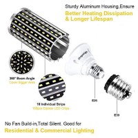 50W Super Bright Led Corn Light Bulbs(400 Watt Equivalent) - E26/E39 Mogul Base Led Bulbs - 6500K Daylight 5000 Lumens For Large Area Lighting [Twin Value Pack]