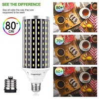 50W Super Bright Led Corn Light Bulbs(400 Watt Equivalent) - E26/E39 Mogul Base Led Bulbs - 6500K Daylight 5000 Lumens For Large Area Lighting [Twin Value Pack]