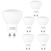 Gu10 Led Bulbs Dimmable,7W(65W Halogen Bulb Equivalent),Gu10 Base,Natural White 4000K Led Recessed Light Bulb,120 Beam Angle,700Lm,120V Small Flood Light Bulbs Indoor Track Lighting Lamp - 6 Pack