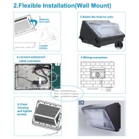 Ledmo Led Wall Pack Light Repalces 800W Hps/Hid Light Dusk To Dawn Lights 120W Outdoor Security Flood Lights 5000K Commercial And Industrial Lighting For Buildings,Warehouses, Parking Lots,Yard