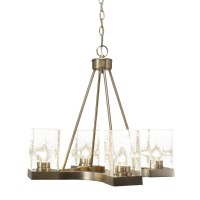 Nouvelle 4 Light Chandelier Shown In New Age Brass Finish With 4 Clear Bubble Glass