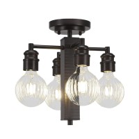 Edge 4 Light Semi-Flush Shown In Espresso Finish With 4 Watt Led Bulb