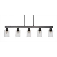 Edge 5 Light Island Bar Shown In Espresso Finish With 4 Clear Bubble Glass