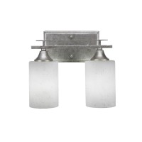 Uptowne 2 Light Bath Bar Shown In Aged Silver Finish With 4