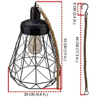 Yard Island Solar Led Edison Bulb Large Hanging Outdoor Porch Garden Decorative Cage Lantern Light