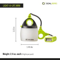 Goal Zero Light-A-Life Mini Chainable Led Lights, 4 Pack, With Color Shades