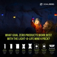 Goal Zero Light-A-Life Mini Chainable Led Lights, 4 Pack, With Color Shades