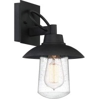 Quoizel Eby8407Mb East Bay Outdoor Wall Sconce Lighting, 1-Light, 100 Watt, Mottled Black (12