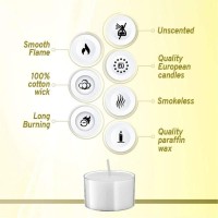 Bolsius 48 Unscented Tea Lights In Clear Cups 8 Burn Hours Premium European Quality Consistent Smokeless Flame 100 Cott