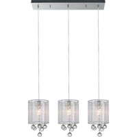 3 Light Multi Light Pendant With Chrome Finish