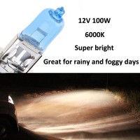 Etopars 2 X Car Vehicle Bright H3 100W 6000K Xenon Gas Halogen Headlight White Light Lamp Bulbs