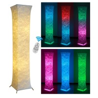 Leonc Design Soft Light Floor Lamp 52 Contemporary Morden Slim Rgb Color Changing Led Tyvek Fabric Shade Dimmable Remote Cont