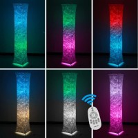 Leonc Design Soft Light Floor Lamp 52 Contemporary Morden Slim Rgb Color Changing Led Tyvek Fabric Shade Dimmable Remote Cont