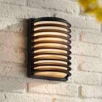 John Timberland Black Grid Modern Industrial Outdoor Wall Light Fixture 10