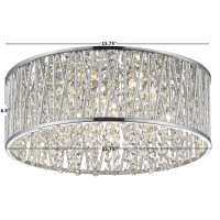 Decor Therapy Collins Laser Cut Aluminum And Crystal Led Ceiling Light, Chrome