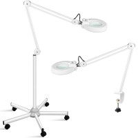 Innqoo Led Floor Lamp, Led Esthetician Light, Magnifying Glass With Light, Lighted Magnifier For Reading, Crafts & Pro Tasks, Adjustable & Dimmable