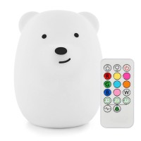 Tianhaixing Bear Night Light For Kids Rechargeable Led Children Lamp Soft Silicone Bpa Free For Babyboygirladult Remote