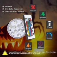 Polentat Led Pumpkin Lights With Remote 16 Colors 4 Modes Battery Powered Submersible Led Lights For Inside Pumpkins Halloween