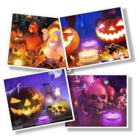 Polentat Led Pumpkin Lights With Remote 16 Colors 4 Modes Battery Powered Submersible Led Lights For Inside Pumpkins Halloween