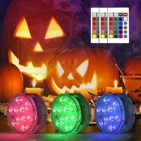 Polentat Led Pumpkin Lights With Remote 16 Colors 4 Modes Battery Powered Submersible Led Lights For Inside Pumpkins Halloween