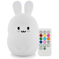 Tianhaixing Rabbit Night Light For Kids Rechargeable Led Children Lamp Soft Silicone Bpa Free For Babyboysgirlsadult Rem