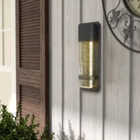 Emliviar Indoor Outdoor Led Wall Sconce Light, Modern Wall Lamp In Black Finish With Bubble Glass, 0395-Wd