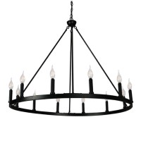 Cahua 12 Light Drum Chandelier (16?Wide) Steel Frame With Wooden Pattern | Dining Room, Foyer, Entryway Or Living Room Decor