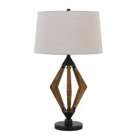 Valence 150W 3 Way Metalpine Wood Table Lamp