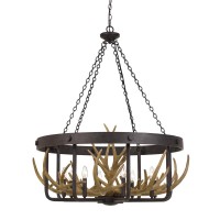 Cal Lighting FX37038 AnimalsInsects Eight Light Chandelier from Angelo collection in Bronze Dark finish 3475 inches Eight Light Chandelier from the Angelo collection