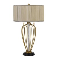 Cal Lighting BO2859TB Transitional Two Light Table Lamp from Laval collection in Brass finish 1800 inches Two Light Table Lamp from the Laval collection Transitional Two Light Table Lamp from Laval collection in Antique BrassBlack finish 1800 inches