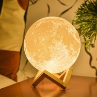 Balkwan Moon Lamp For Kids 7.1 Inches 3D Printing Moon Light Dimmable And Touch Control Design,Romantic Birthday Gifts For Women,Men,Kids,Child And Baby. Rustic Home Decor Rechargeable Night Light