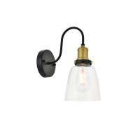 Felicity 1 Light Brass And Black Wall Sconce