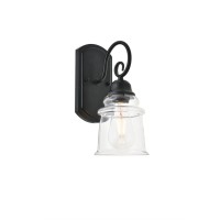 Spire 1 Light Black Wall Sconce