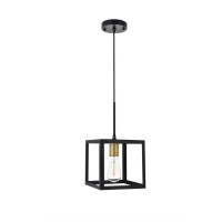 Resolute 1 Light Brass And Black Pendant