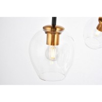 Cavoli 5 Light In Light Antique Brass And Flat Black Pendant