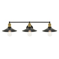 Etude 3 Light Brass And Black Wall Sconce