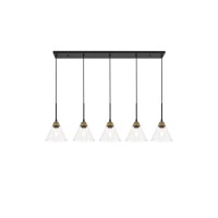 Histoire 5 Light Brass And Black Pendant