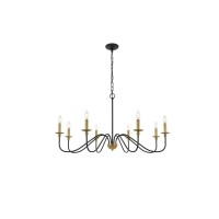 Rohan 8 Light Matte Black And Brass Pendant