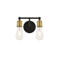 Serif 2 Light Brass And Black Wall Sconce