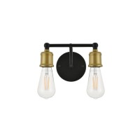 Serif 2 Light Brass And Black Wall Sconce