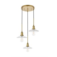 Waltz 3 Light Brass Pendant